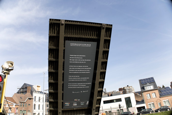 Bruggedicht Herman de Coninck op Plaisancebrug Mechelen