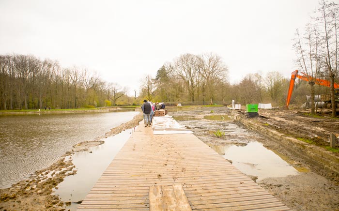 Wandelen over het water van de Grote Vijver in Vrijbroekpark
Copyright Mechelen