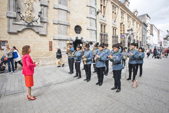 De "Original Kaiserjäger Wien Kapel" op bezoek in de Vlaamse stad Mechelen (België)